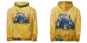 Furrow & Fields Hoodie Ford 5610 Force II Splash Art | All-Over Print Hoodie Quality Farmers Merch
