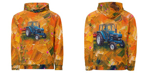 Furrow & Fields Hoodie Ford 6640 SLE Splash Art | All-Over Print Hoodie Quality Farmers Merch