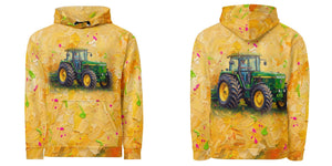 Furrow & Fields Hoodie John Deere 4955 Splash Art | All-Over Print Hoodie Quality Farmers Merch