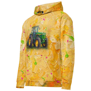 Furrow & Fields Hoodie John Deere 4955 Splash Art | All-Over Print Hoodie Quality Farmers Merch