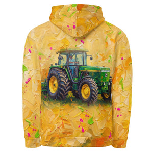 Furrow & Fields Hoodie John Deere 4955 Splash Art | All-Over Print Hoodie Quality Farmers Merch
