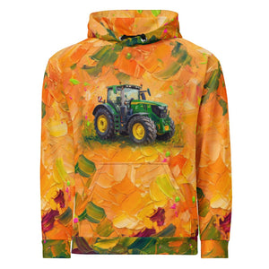 Furrow & Fields Hoodie John Deere 6R 250 Splash Art | All-Over Print Hoodie Quality Farmers Merch