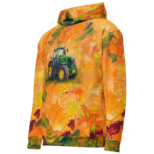 Furrow & Fields Hoodie John Deere 6R 250 Splash Art | All-Over Print Hoodie Quality Farmers Merch