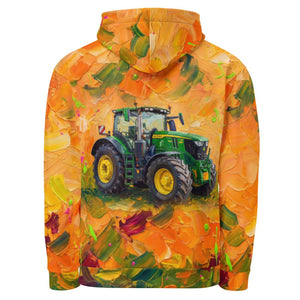 Furrow & Fields Hoodie John Deere 6R 250 Splash Art | All-Over Print Hoodie Quality Farmers Merch