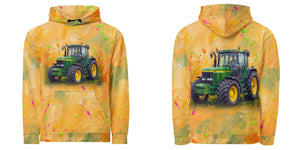 Furrow & Fields Hoodie John Deere 7810 Splash Art | All-Over Print Hoodie Quality Farmers Merch