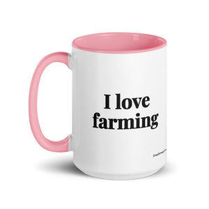 Furrow & Fields I Love Farming | 15 oz Mug with Color Inside Quality Farmers Merch