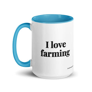 Furrow & Fields I Love Farming | 15 oz Mug with Color Inside Quality Farmers Merch