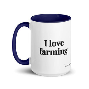 Furrow & Fields I Love Farming | 15 oz Mug with Color Inside Quality Farmers Merch