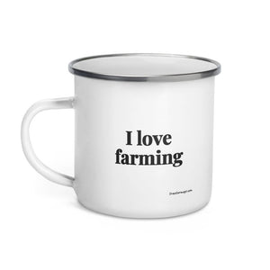 Furrow & Fields I Love Farming | Enamel Mug Quality Farmers Merch