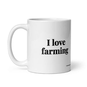 Furrow & Fields I Love Farming | White Glossy Mug Quality Farmers Merch