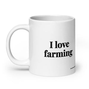 Furrow & Fields I Love Farming | White Glossy Mug Quality Farmers Merch