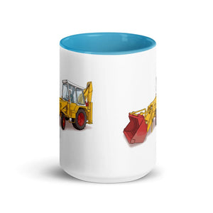 Furrow & Fields JCB 3C II | 15 oz Mug with Color Inside Quality Farmers Merch