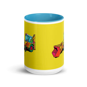 Furrow & Fields JCB 3C II Pop Art | 15 oz Mug with Color Inside Quality Farmers Merch