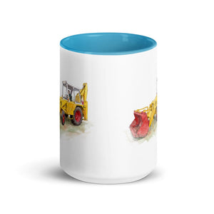 Furrow & Fields JCB 3C II Watercolor | 15 oz Mug with Color Inside Quality Farmers Merch