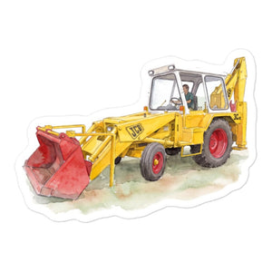 Furrow & Fields JCB 3C II Watercolor | Bubble-free stickers Quality Farmers Merch