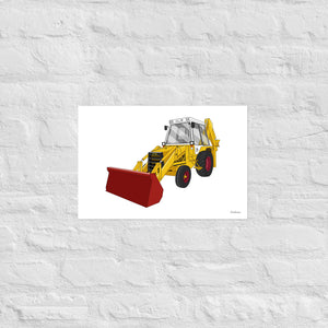 Furrow & Fields Poster JCB 3CX | Poster Quality Farmers Merch