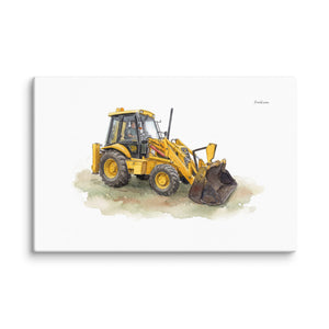 Furrow & Fields JCB 3CX Sitemaster Plus Watercolor | Canvas Quality Farmers Merch