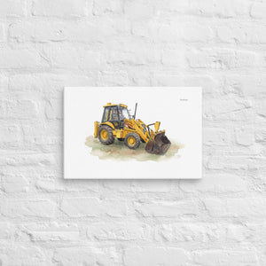 Furrow & Fields JCB 3CX Sitemaster Plus Watercolor | Canvas Quality Farmers Merch