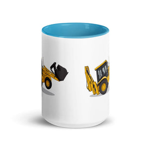 Furrow & Fields JCB 3CX Sitemaster SRS | 15 oz Mug with Color Inside Quality Farmers Merch