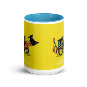 Furrow & Fields JCB 3CX Sitemaster SRS Pop Art | 15 oz Mug with Color Inside Quality Farmers Merch