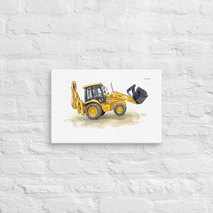 Furrow & Fields JCB 3CX Sitemaster SRS Watercolor | Canvas Quality Farmers Merch