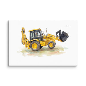 Furrow & Fields JCB 3CX Sitemaster SRS Watercolor | Canvas Quality Farmers Merch