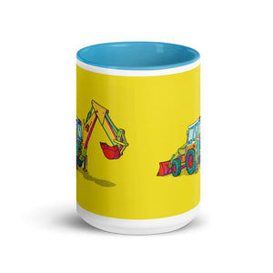 Furrow & Fields JCB 4D II Pop Art | 15 oz Mug with Color Inside Quality Farmers Merch