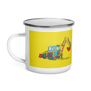Furrow & Fields JCB 4D II Pop Art | Enamel Mug Quality Farmers Merch