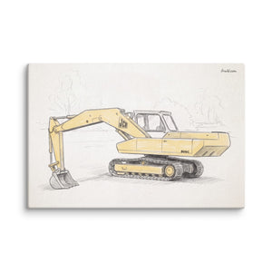 Furrow & Fields JCB 806 Pencil Sketch | Canvas Quality Farmers Merch