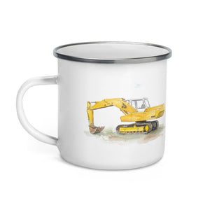 Furrow & Fields JCB 806 Watercolor | Enamel Mug Quality Farmers Merch