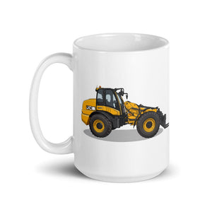 Furrow & Fields JCB TM420 | White Glossy Mug Quality Farmers Merch