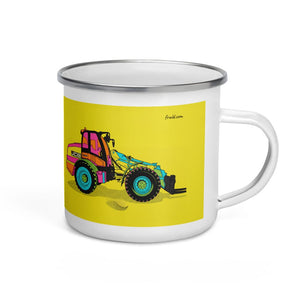 Furrow & Fields JCB TM420 Pop Art | Enamel Mug Quality Farmers Merch