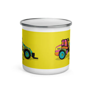 Furrow & Fields JCB TM420 Pop Art | Enamel Mug Quality Farmers Merch