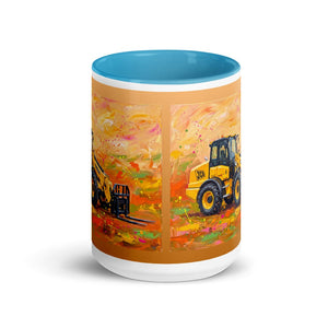Furrow & Fields JCB TM420 Splash Art | 15 oz Mug with Color Inside Quality Farmers Merch
