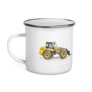 Furrow & Fields JCB TM420 Watercolor | Enamel Mug Quality Farmers Merch