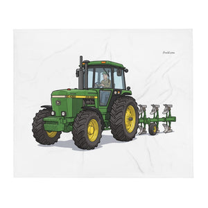 Furrow & Fields John Deere 4350 Illustration | Throw Blanket Quality Farmers Merch