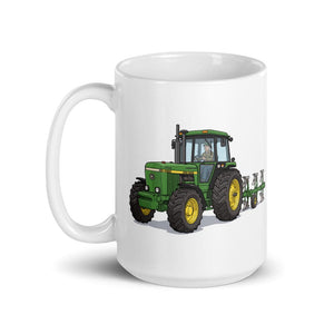 Furrow & Fields John Deere 4350 Illustration | White Glossy Mug Quality Farmers Merch