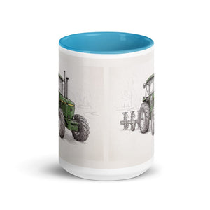 Furrow & Fields John Deere 4350 Pencil Sketch | 15 oz Mug with Color Inside Quality Farmers Merch