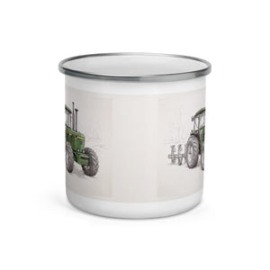 Furrow & Fields John Deere 4350 Pencil Sketch | Enamel Mug Quality Farmers Merch