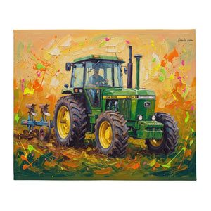 Furrow & Fields John Deere 4350 Splash Art | Throw Blanket Quality Farmers Merch