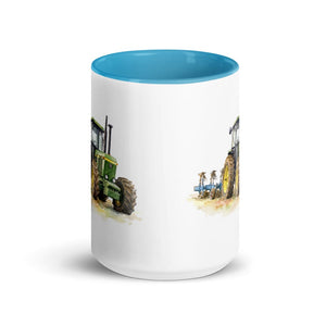 Furrow & Fields John Deere 4350 Watercolor | 15 oz Mug with Color Inside Quality Farmers Merch