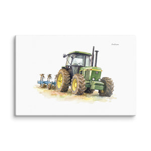 Furrow & Fields John Deere 4350 Watercolor | Canvas Quality Farmers Merch