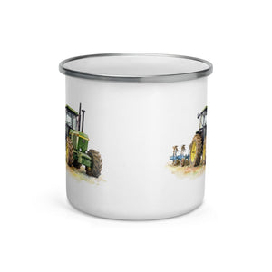 Furrow & Fields John Deere 4350 Watercolor | Enamel Mug Quality Farmers Merch