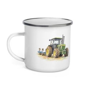 Furrow & Fields John Deere 4350 Watercolor | Enamel Mug Quality Farmers Merch