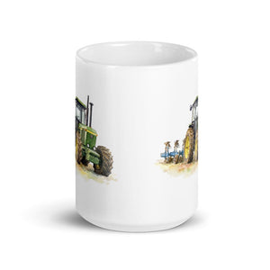 Furrow & Fields John Deere 4350 Watercolor | White Glossy Mug Quality Farmers Merch