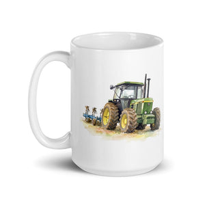 Furrow & Fields John Deere 4350 Watercolor | White Glossy Mug Quality Farmers Merch