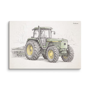 Furrow & Fields John Deere 4955 Pencil Sketch | Canvas Quality Farmers Merch