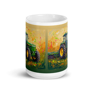 Furrow & Fields John Deere 4955 Splash Art | White Glossy Mug Quality Farmers Merch