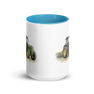 Furrow & Fields John Deere 4955 Watercolor | 15 oz Mug with Color Inside Quality Farmers Merch