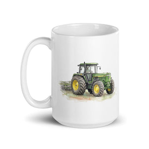 Furrow & Fields John Deere 4955 Watercolor | White Glossy Mug Quality Farmers Merch